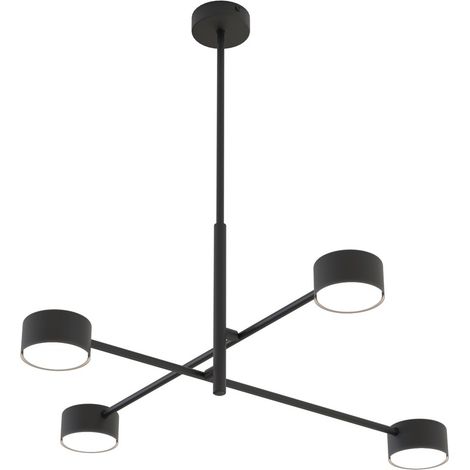 Plafoniera NATSU nera moderna bracci incrociati 4xGX53 Emibig (1/5)