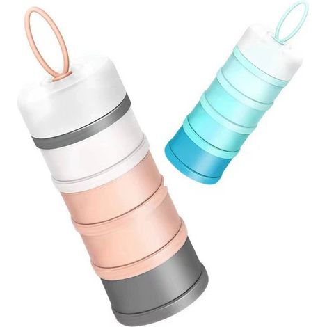 Juego de tarros de viaje plegables - 4 capas A prueba de fugas, reutilizables y compactos Para cosméticos, comida de bebé y viajes (1/5)