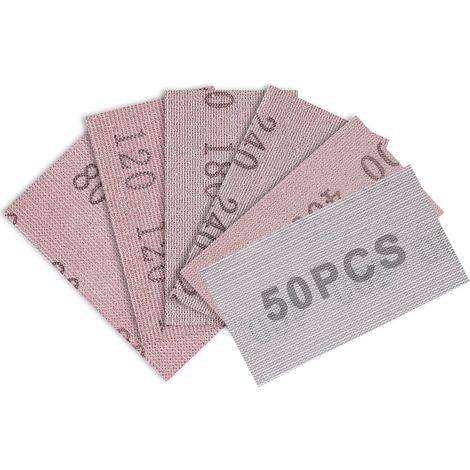 Lot de 50 Bande Abrasive 70x125 mm Grain 80/120/180/240/400 (1/5)
