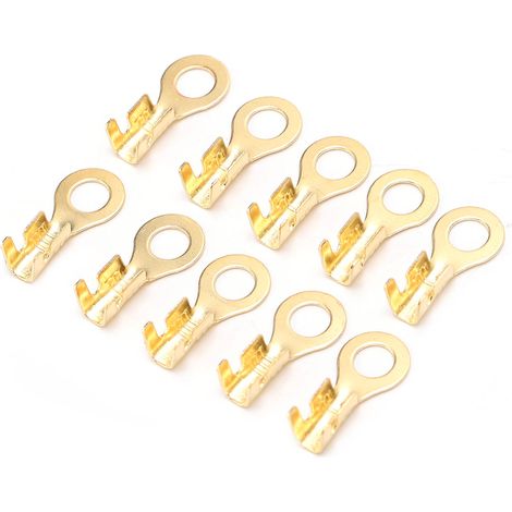 100 pièces Bornes à anneau en laiton Extrémités de câble serties à froid Connecteur M4 4,2 mm (1/5)