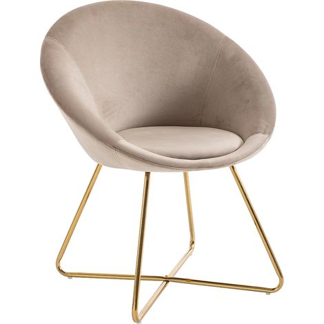 Sedie in Velluto e Metallo Dorato Beige - BURBAN (1/5)