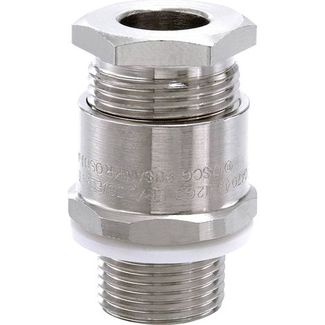 Wiska 50107568 Pressacavo filettato antiurto, con controdado, con guarnizione M16 Ottone nichelato Naturale 1 pz. (1/2)