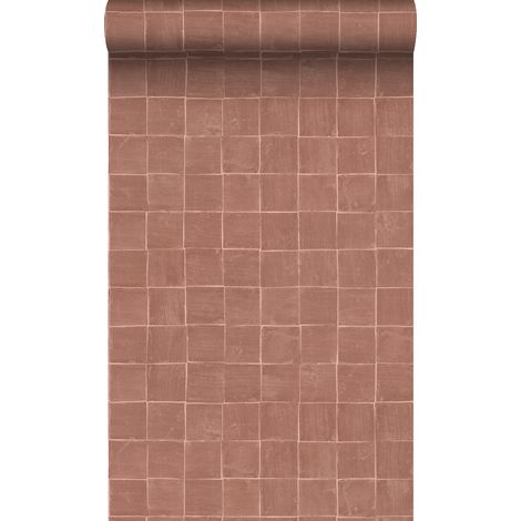 papier peint carreaux de ciment marron - Origin Wallcoverings