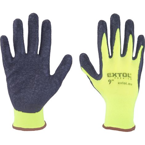 EXTOL Nylonhandschuhe, nahtlos, halb mit Latex überzogen, Größe 9" 8856645