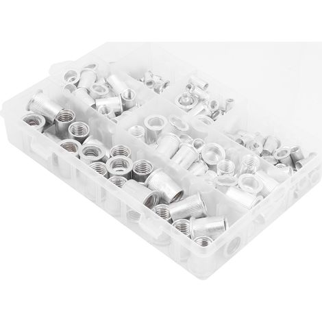 Kit 175 pièces écrous à sertir en aluminium M3 M4 M5 M6 M8 M10 M12 avec boîte de rangement pour fixation bricolage (1/5)