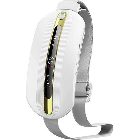 Appareil abdominal paresseux rechargeable, portable, vibrant et chauffant, ceinture de massage abdominal ajustable pour les crampes menstruelles, blanc (1/5)