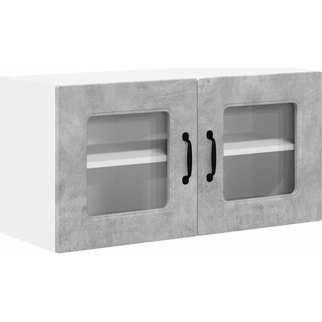 Meuble mural de cuisine,Armoire de cuisine avec étagère Gris béton 80 x 31 x 40 cm CFW50328 (1/5)