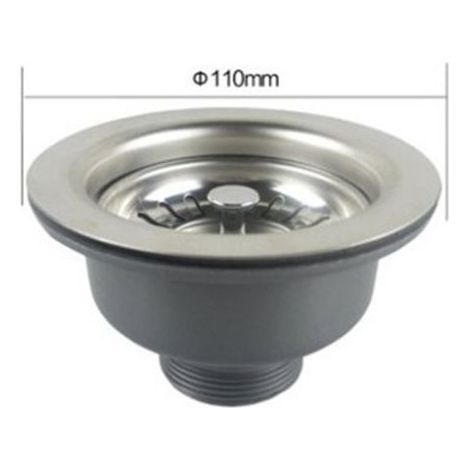 Bonde d\'évier en Acier Inoxydable 304 - Bonde à Panier de vidange - 1 1/2", Ø 114 mm/Ø 110 mm/Ø 85 mm (diamètre 110 mm) (1/2)