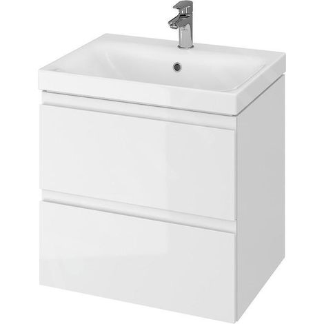 Cersanit Moduo - Meuble-lavabo, 57x60x45cm, 2 tiroirs, blanc S929-010 (1/2)