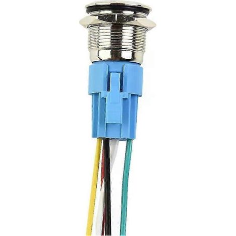 Elektrischer Drucktaster, 1 Stück, 12–24 V, 19 mm, Schutzart IP65, rastend, Ein/Aus, selbstverriegelnd, Edelstahl – JXLGV (1/5)