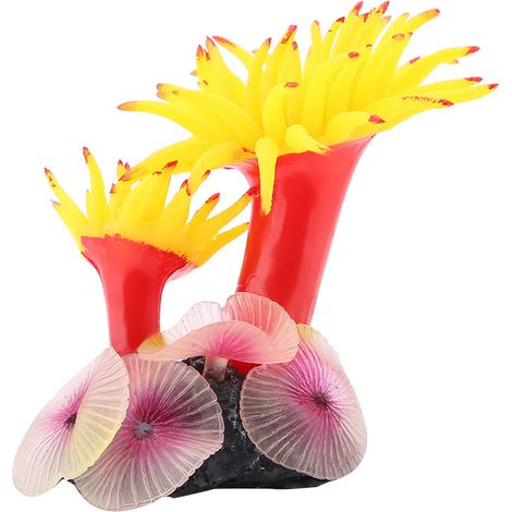 Plante aquarium base simulation décoration ornements pour aquarium en silicone corail - adapté à tous les aquariums (1/5)