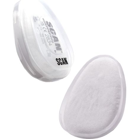 Scan N7501+PP7501 Twin Half Mask P2 Replacement Particle Filter Material Pack 2