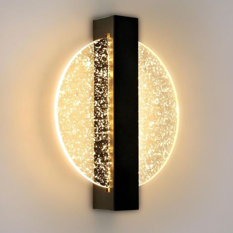 Applique murale d'intérieur LED noire ronde 1500 lm créative moderne chaud 3000 K 12 W Blanc (1/4)