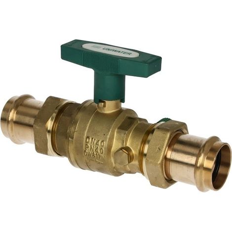 Robinet à bille avec raccord à sertir 42 mm avec poignée ISO-T