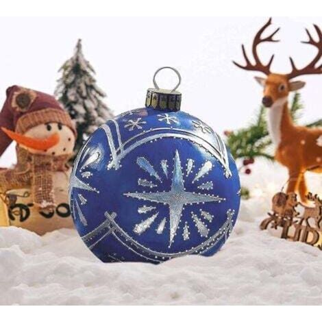 Giant inflatable Christmas bauble, indoor and outdoor decoration for weddings, festivals, courtyards, gardens with pump (B, 60 cm)