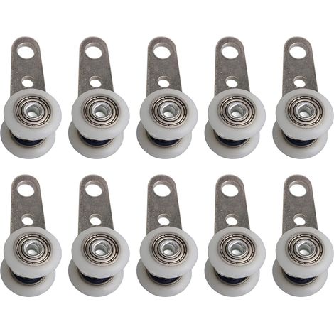 Set mit 10 Rollen für Terrassentüren oder Schiebetüren – Metall und Kunststoff – 4,5 x 1,9 cm (1/5)