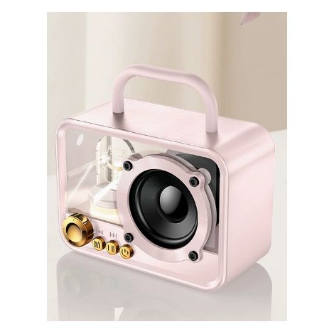 Altoparlante Bluetooth portatile con illuminazione RGB - Mini altoparlante wireless con audio stereo e bassi profondi e potenti, design compatto per casa, ufficio e esterni (rosa) (1/5)