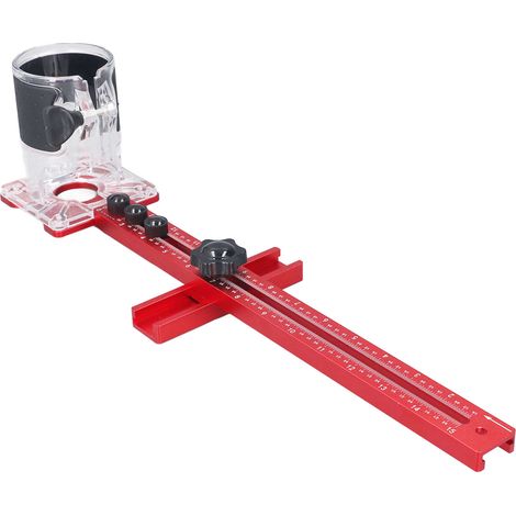 Support de fraisage de rainures pour défonceuse 4 en 1 gabarit quincaillerie meuble guide coupe cercle réglable outil menuiserie 445 mm L (1/5)