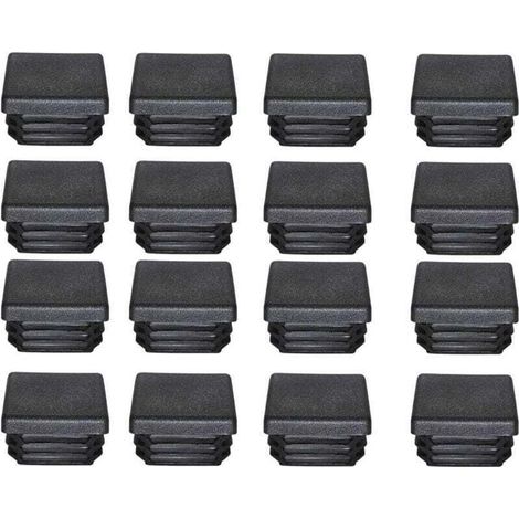 Bouchon Plastique 40x40mm Embout Tube Carre Noir Plastique , XU,Embout Bouchons D'obturation pour Pieds de Meuble Trampoline 16PCS - KZQ