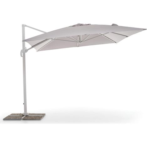 Ombrellone da Giardino Decentrato 3x4m in Alluminio e Poliestere Verso Grigio