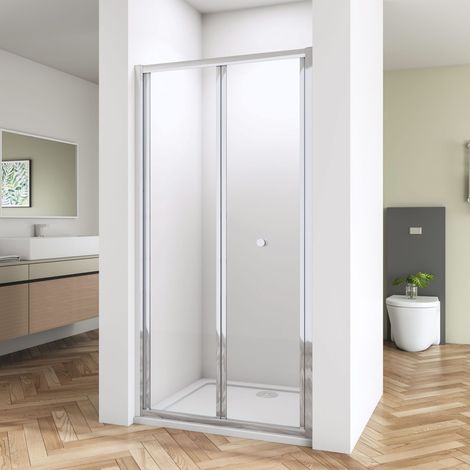 80x185cm Nischtür Falttür Duschabtrennung Duschwand ESG Glas Duschkabine Dusche mit Duschtasse(80x80cm) (1/5)