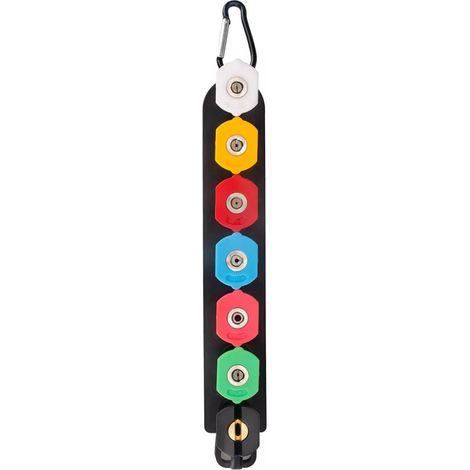 Tête de nettoyeur haute pression, ensemble de 7 embouts de nettoyeur haute pression, avec porte-embout, connecteur rapide 1/4 pouce (environ 0,6 cm). (1/3)