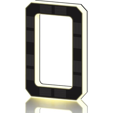 Placa de puerta iluminada (tamaño 0 - negro, 23 cm). Placa de puerta exterior alimentada por energía solar, apta para uso en exteriores. (1/4)