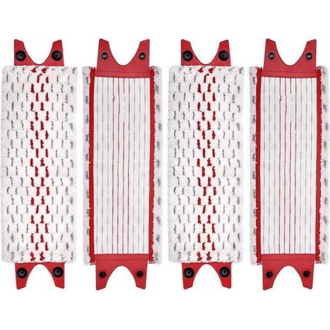 Lot de 4 têtes de balai plates en microfibre compatibles avec Vileda Ultramax (1/3)