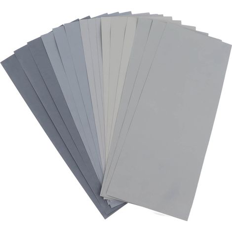 Papier de verre carbure de silicium – 15 feuilles – grains 2000 à 10000, pour réparation auto et travaux manuels (1/5)