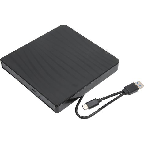 Lecteur DVD externe, graveur CD/DVD, interface USB 3.0 Type C, format 2 en 1, lecteur DVD portable pour ordinateur portable, noir