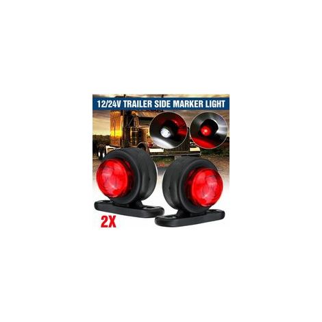 Lot de 2 feux de gabarit latéraux 12-24V rouge/blanc, pour camion, remorque, caravane – (1/4)