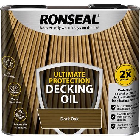 Ronseal 37295 Ultimate Protection Decking Oil Dark Oak 5 litre RSLUDODO5L