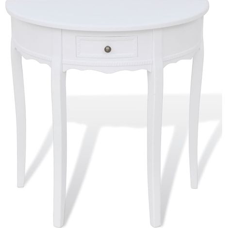 Maison Exclusive - Tavolo Consolle con Cassetto Semicircolare Bianco (1/5)