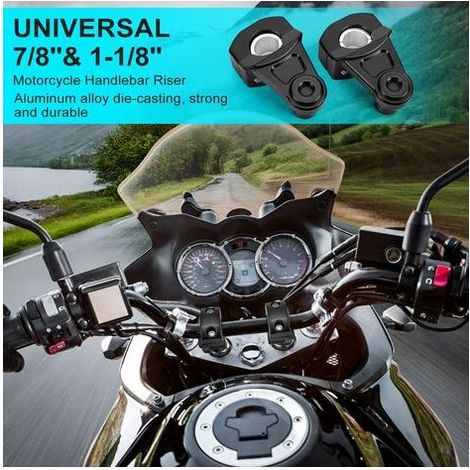 Pontet Rehausse Guidon, Moto Pince de Guidon Moto, 2Pcs en Alliage d'Aluminium Pinces Riser Convient for 22mm ou 28mm