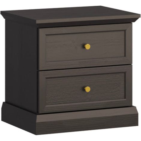 Comodino 2 cassetti Toja marrone antracite 51,1cm (1/3)