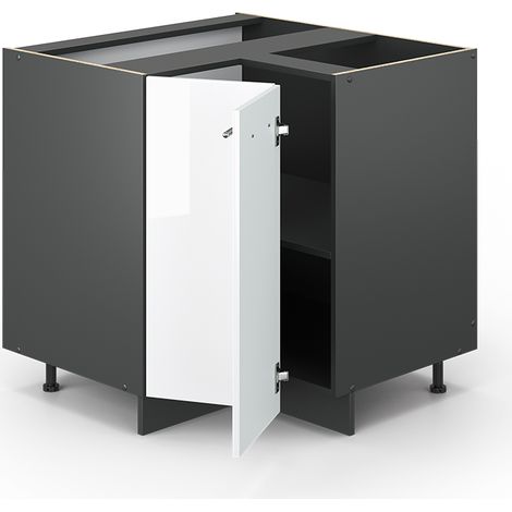 Mobile ad angolo cucina Fame-Line, Bianco lucido, 80.5 cm senza piano di lavoro, Vicco (1/5)