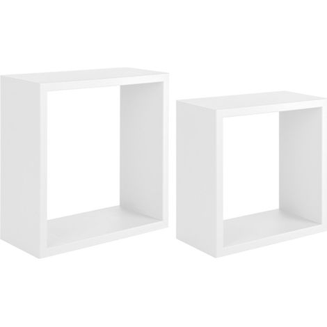 Mensola cubo 2 pz scaffale parete bianco salotto camera soggiorno moderno Q-bis Maxi (1/4)