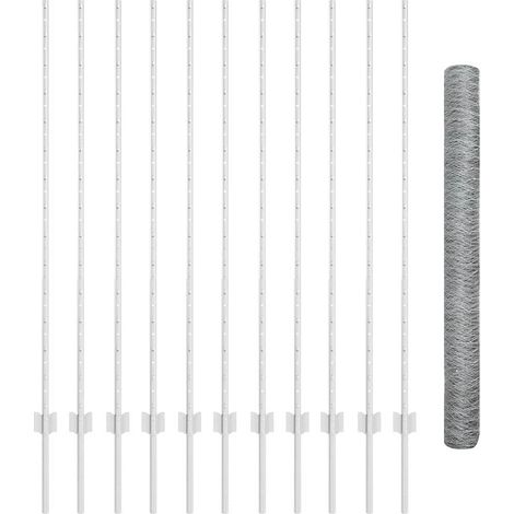 Zaun mit Pfosten Silber 1,4 x 25 m Stahl