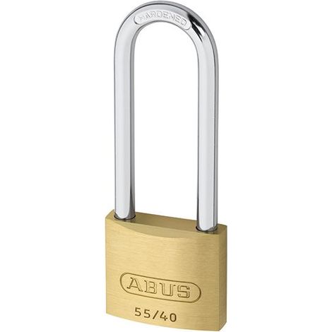 Abus Brass Padlock with 55/40mm Shackle, 63mm Long Shackle, Keyed Alike, Standard Security, 5402 Model