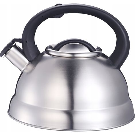 Bollitore a fischio tradizionale a induzione, gas, acciaio inox, grande 3 litri