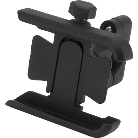 Support de téléphone pour vélo en alliage d'aluminium avec coussinet en silicone, rotatif et résistant aux chocs, pour appareils de 4 à 7 pouces, noir. (1/5)