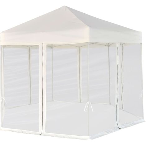 Maison Exclusive - Hexagonal Pop-Up Zelt mit 6 Seitenwänden Creme