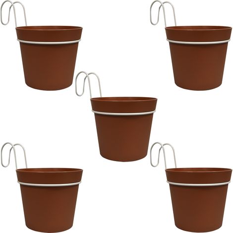 kit vasi con balconiera 'pop-up' ø 12x13h - col.terracotta (1/4)