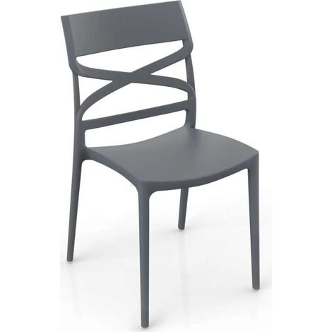 Domo Mea Sedia Flow in Polipropilene Grigio - Design e Comfort - 45x54x85 cm (1/3)