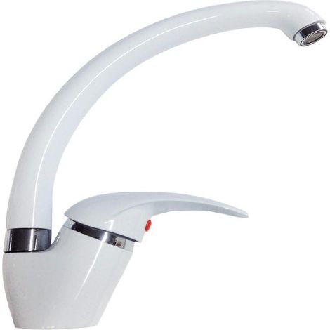 Grifo de cocina blanco clásico