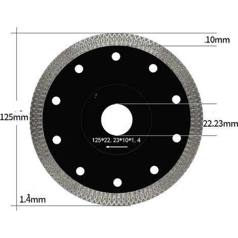 Disque à Tronçonner Diamante 2 Pièces 125 mm pour Porcelaine Tuile Marbre Céramique Granit (1/3)