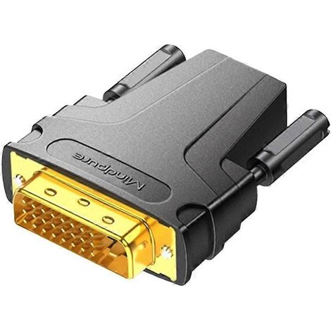Convertisseur Mindpure 24+1 DVI mâle vers HDMI femelle compatible pour connecteurs de cartes graphiques et adaptateurs TV (1/5)