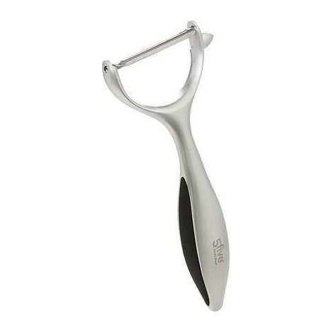 PELADOR DE ACERO INOXIDABLE CON MANGO DE GOMA, color plata (1/3)