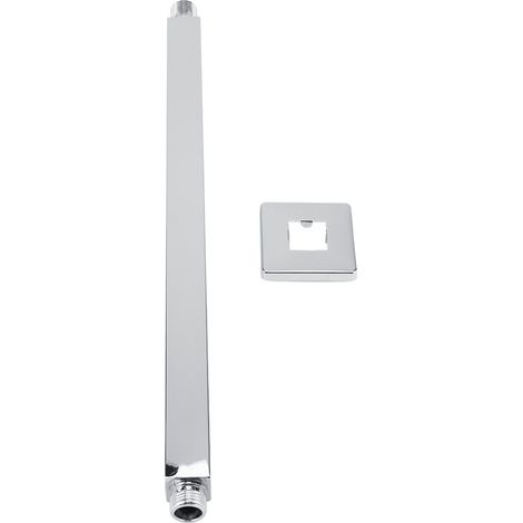 Bras de douche carré en acier inoxydable, fixation murale ou plafond, 40 cm, pour pommeau de douche de salle de bain (1/4)