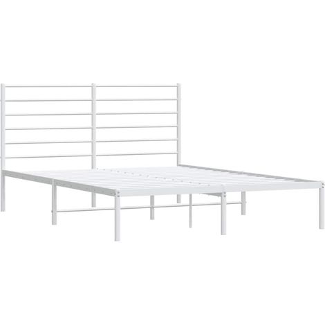 Estructura cama sin colchón con cabecero metal blanco 135x190cm vidaXL (1/5)